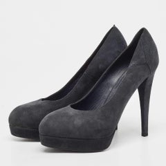 Yves Saint Laurent Navy Blue Suede Tribtoo Pumps Size 36