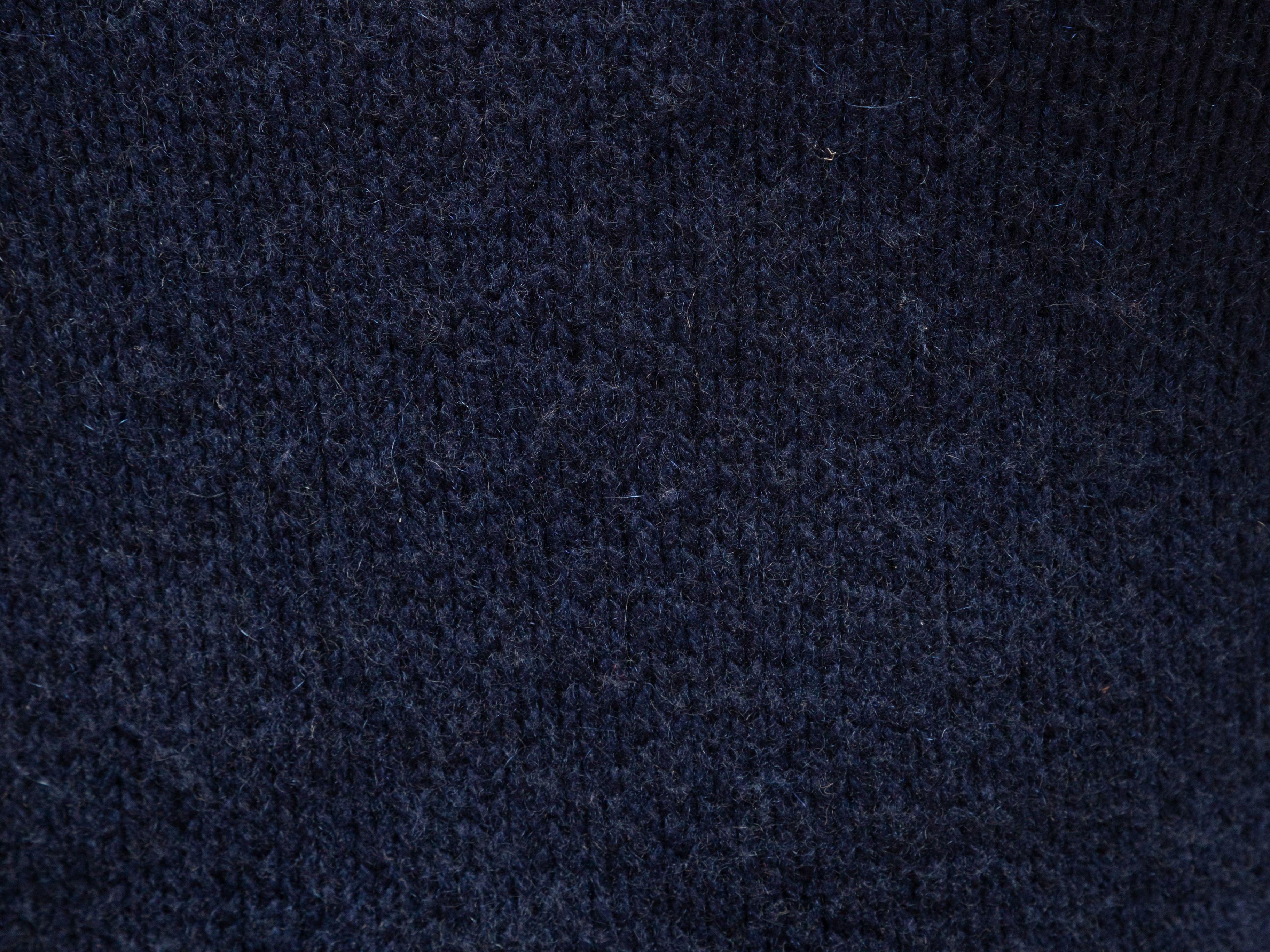 Women's Yves Saint Laurent Navy Cashmere Turtleneck Sweater