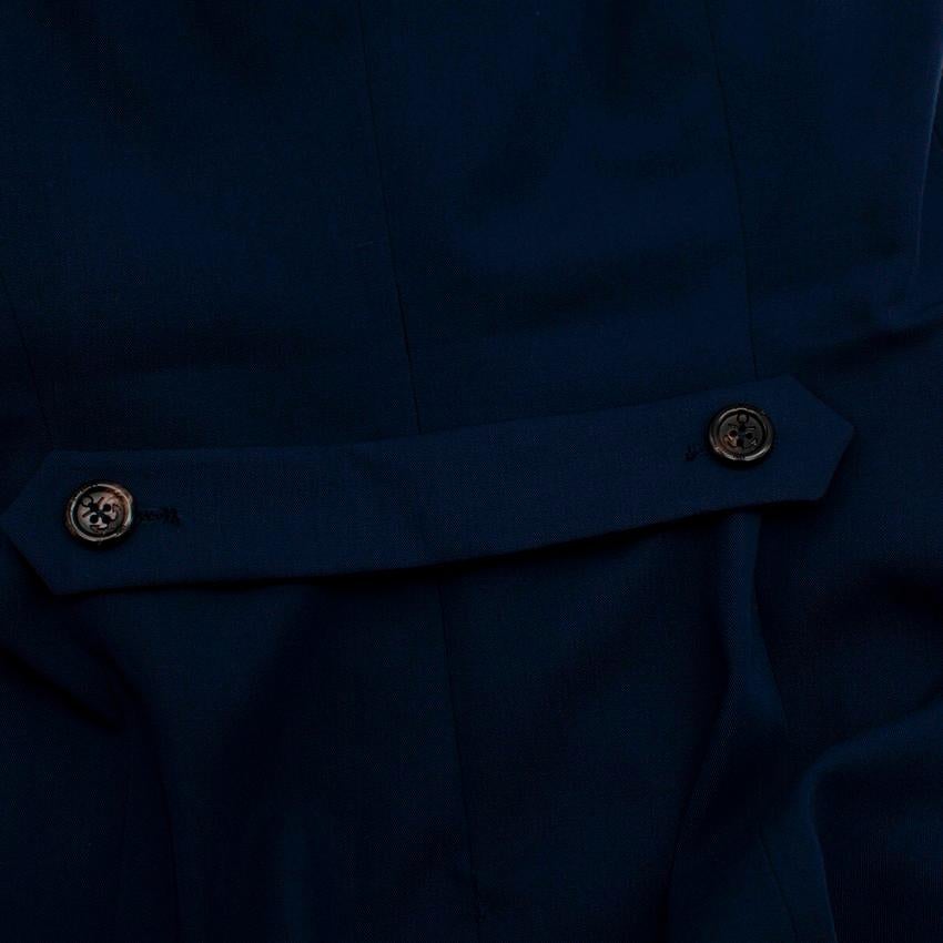 Yves Saint Laurent Navy Wool Sleeveless Shift Dress - Size US 0-2 For Sale 4