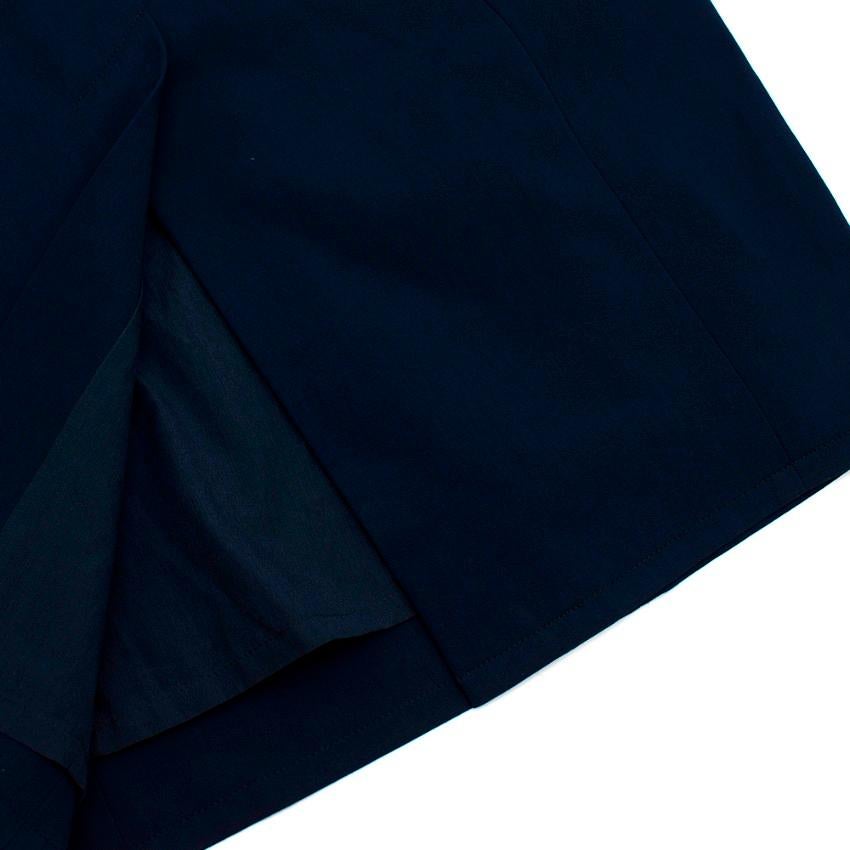 Black Yves Saint Laurent Navy Wool Sleeveless Shift Dress - Size US 0-2 For Sale