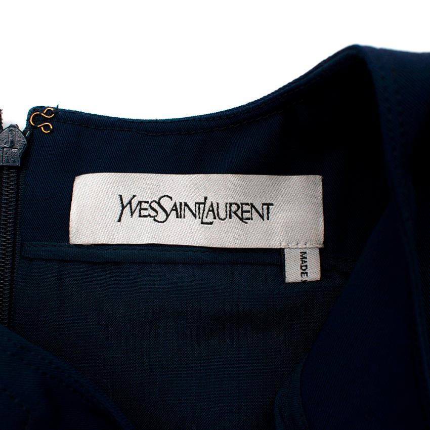 Yves Saint Laurent Navy Wool Sleeveless Shift Dress - Size US 0-2 For Sale 1