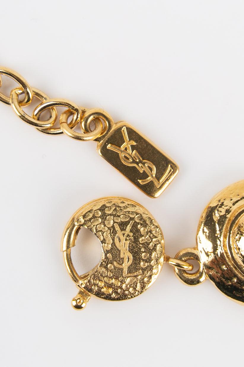 Yves Saint Laurent Halskette aus Gold-Metall im Angebot 2
