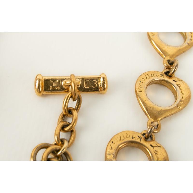 Yves Saint Laurent Halskette aus vergoldetem Metall und mehrfarbigem Harz im Angebot 4