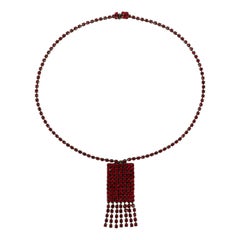 Collana di Yves Saint Laurent in metallo con strass rossi
