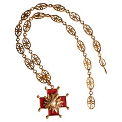 Yves Saint Laurent necklace 'Maltese cross' by Yves Saint Laurent circa 1980-199