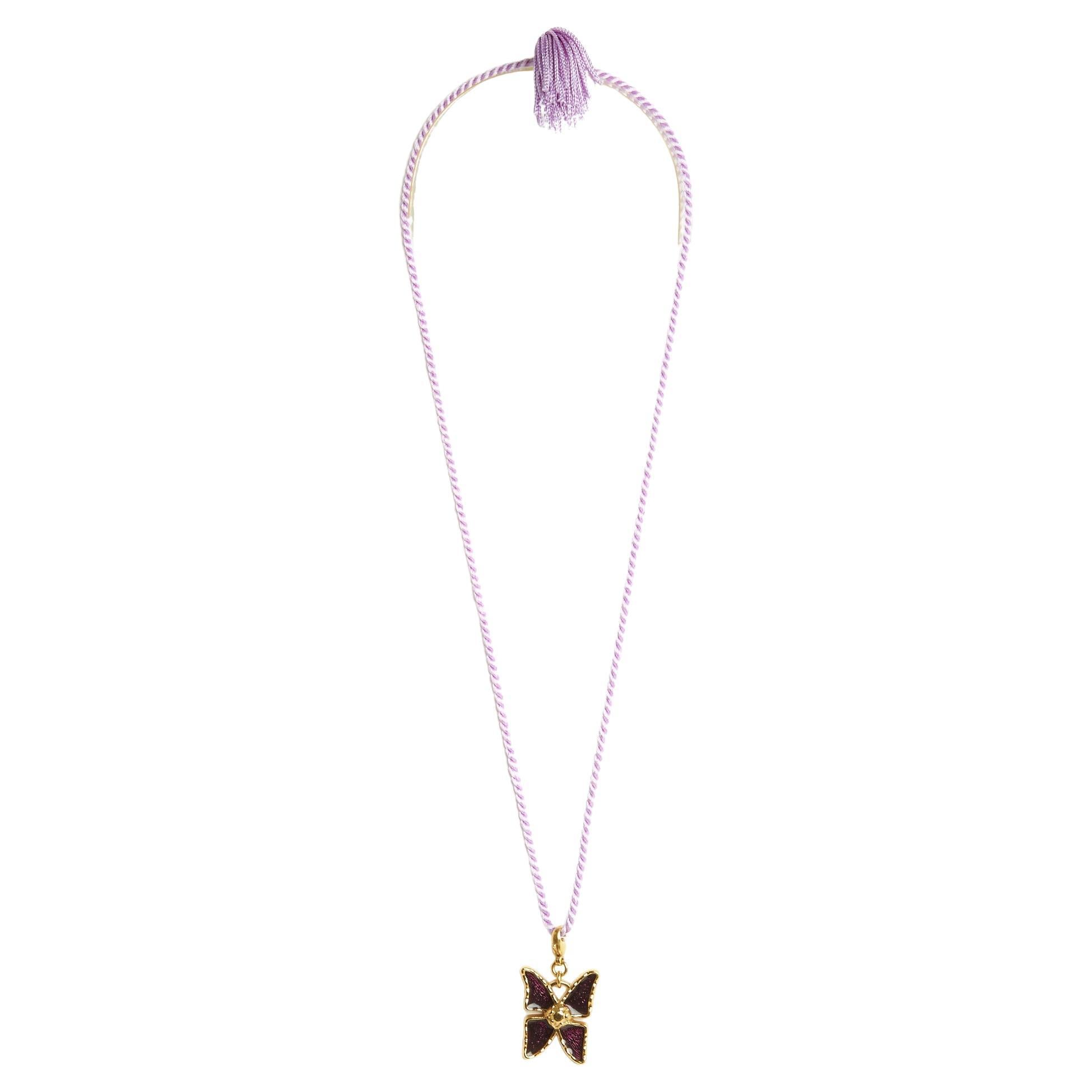 Yves Saint Laurent Necklace Pendant Golden Butterfly For Sale