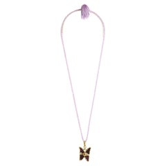 Vintage Yves Saint Laurent Necklace Pendant Golden Butterfly