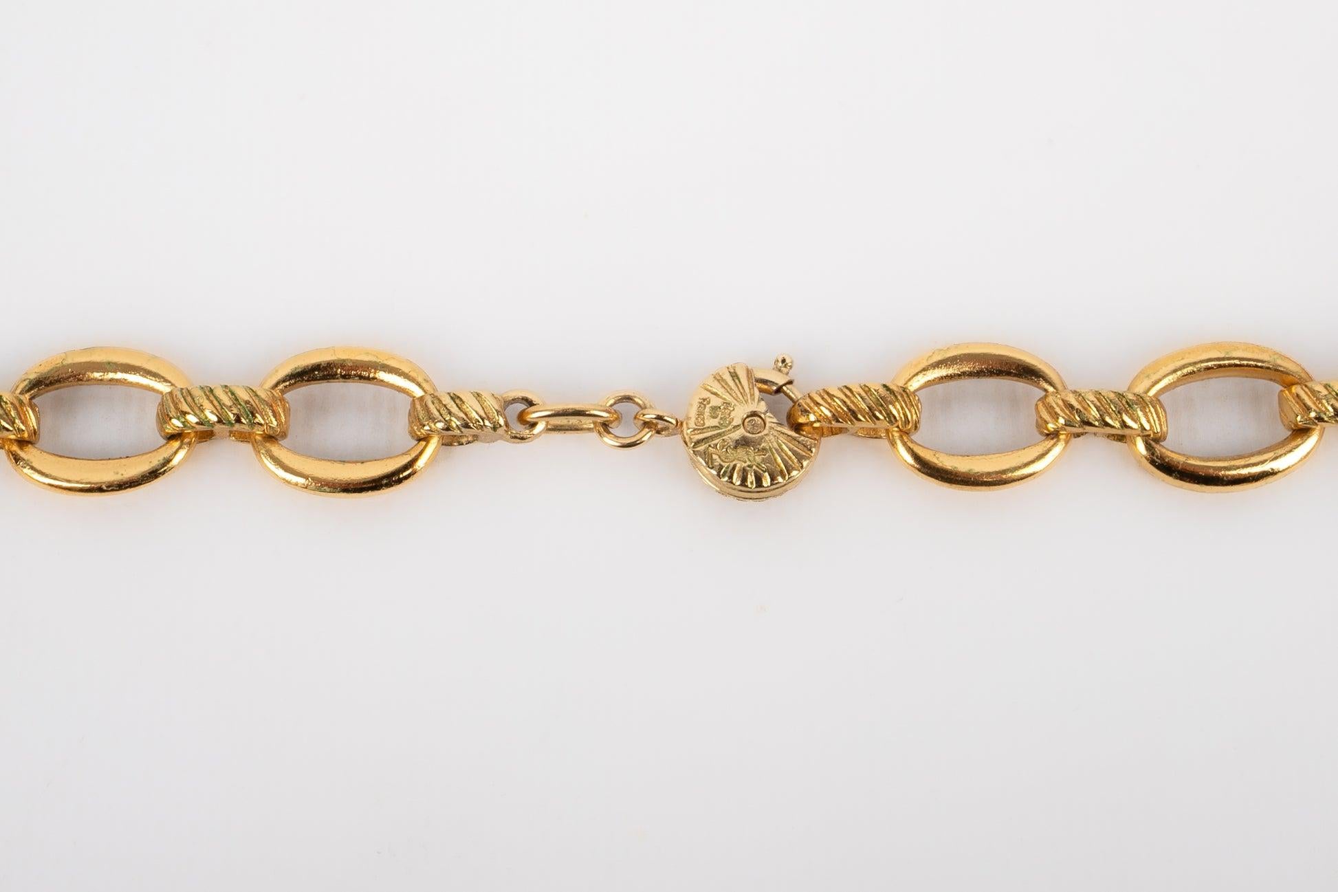 Women's Yves Saint Laurent Necklace wIth Blue Rhinestones, 1980s For Sale