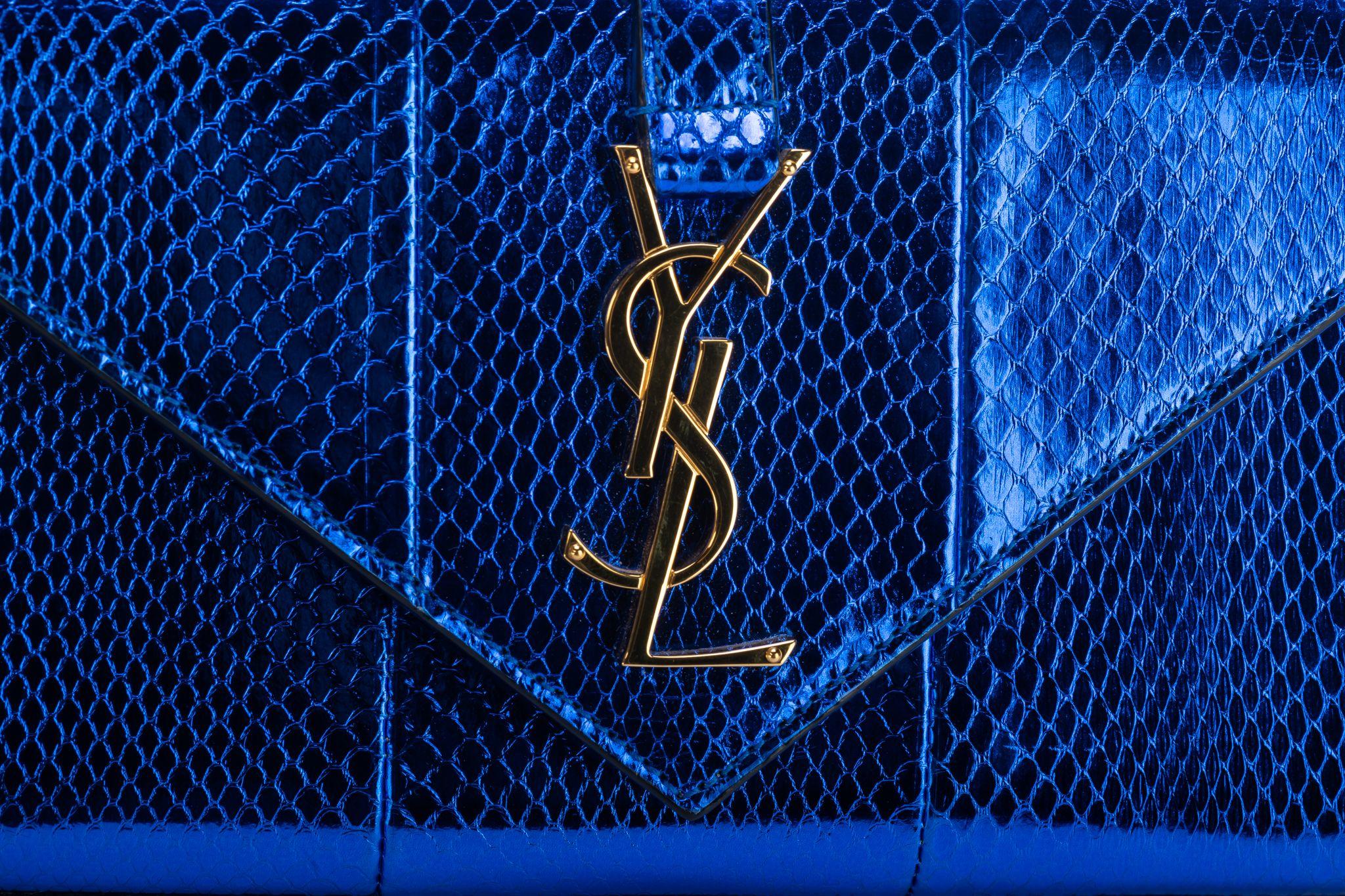 Yves Saint Laurent New Blue Python Cross Body Bag For Sale 2