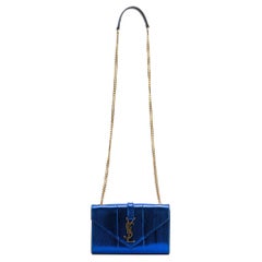 Used Yves Saint Laurent New Blue Python Cross Body Bag