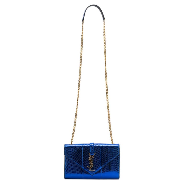 Yves Saint Laurent New Blue Python Cross Body Bag For Sale at 1stDibs