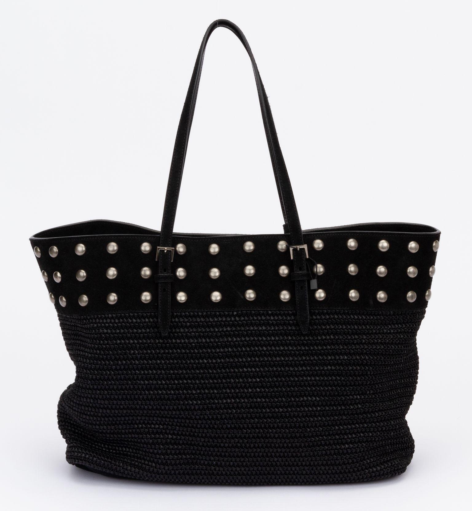 Yves Saint Laurent New Studded Black Tote In Excellent Condition For Sale In West Hollywood, CA