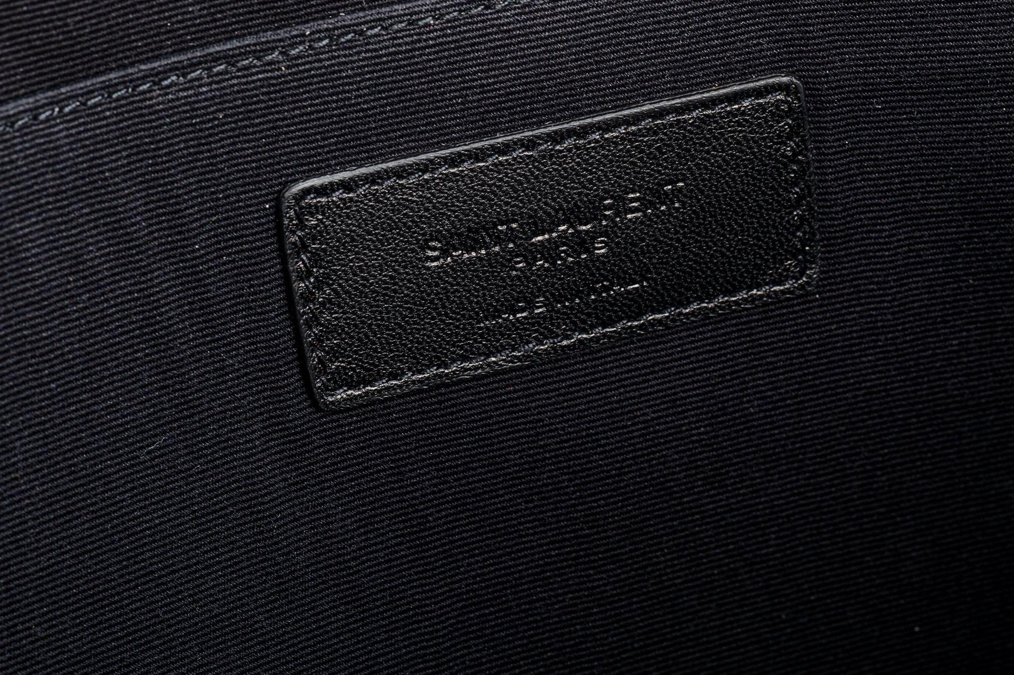Yves Saint Laurent New Sunset Pochette en cuir noir en vente 3