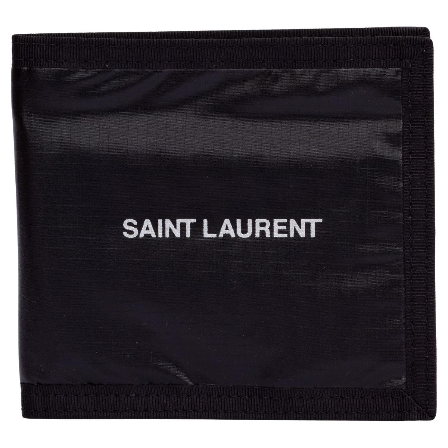 Yves Saint Laurent NIB Black Bifold Wallet For Sale