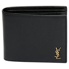 Yves Saint Laurent NIB Black Leather Bifold Wallet