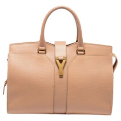 Yves Saint Laurent Nude Beige Leather Medium Cabas Chyc Tote