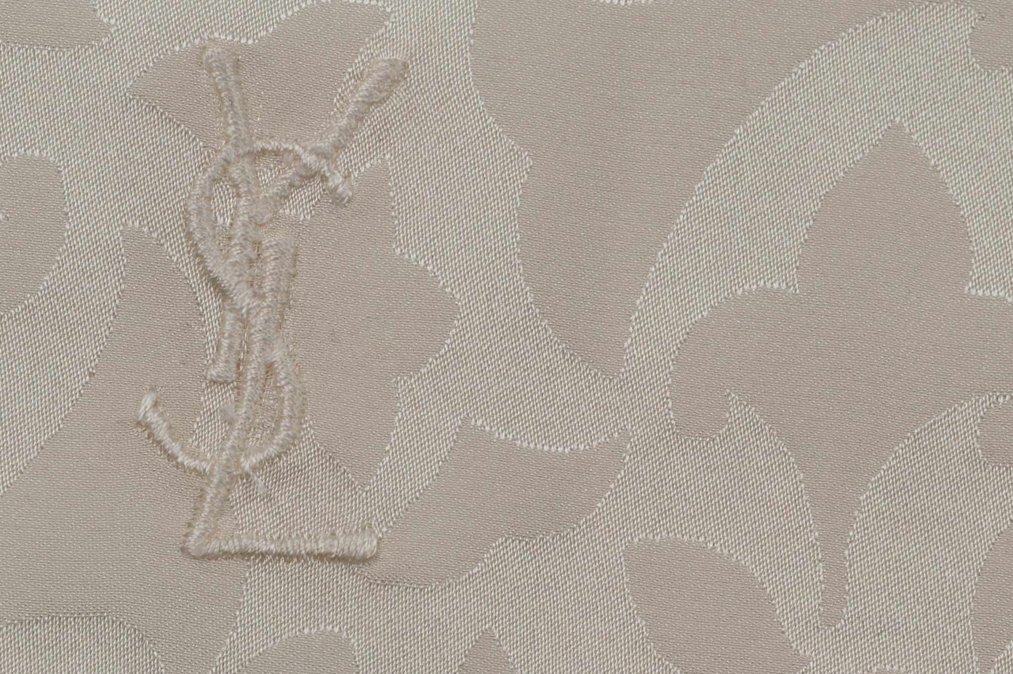 Women's or Men's Yves Saint Laurent Off White Silk Scarf For Sale