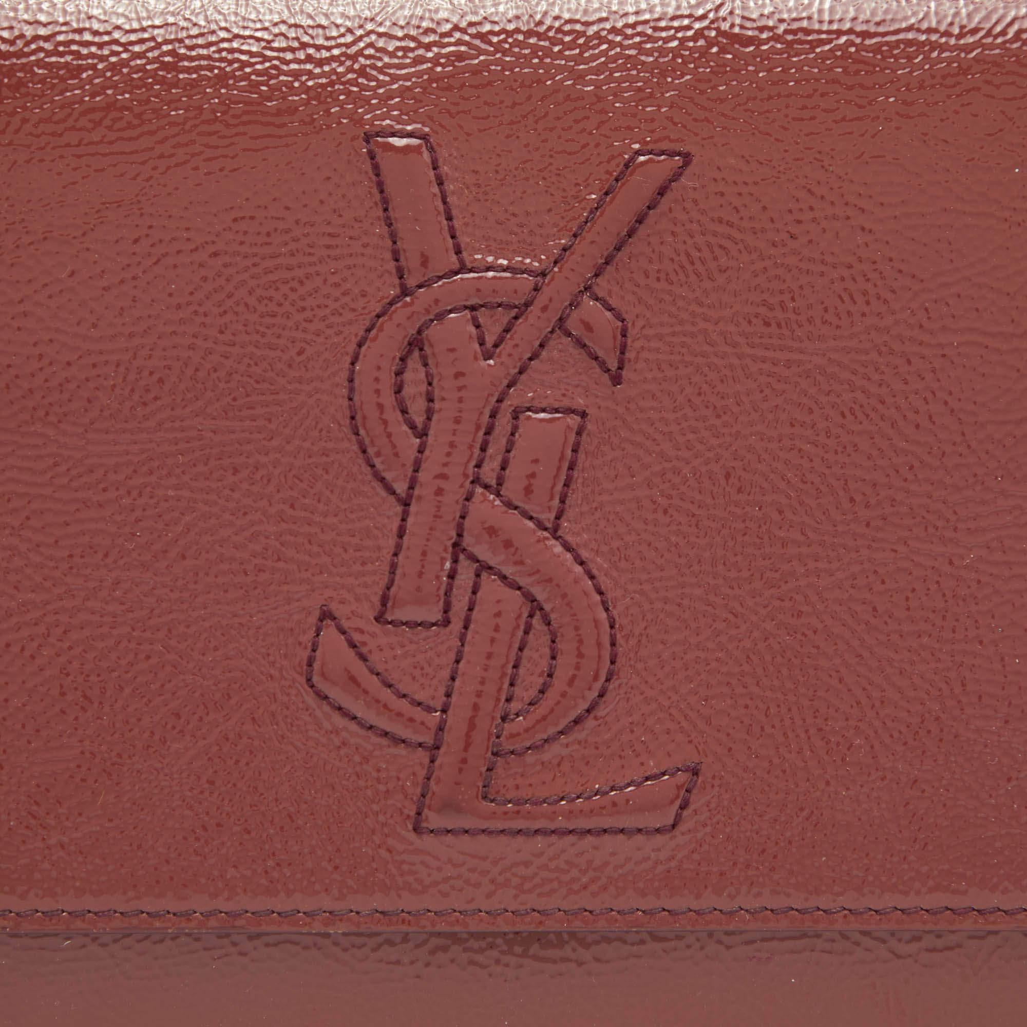 Yves Saint Laurent Old Rose Patent Leather Belle De Jour Flap Clutch 1