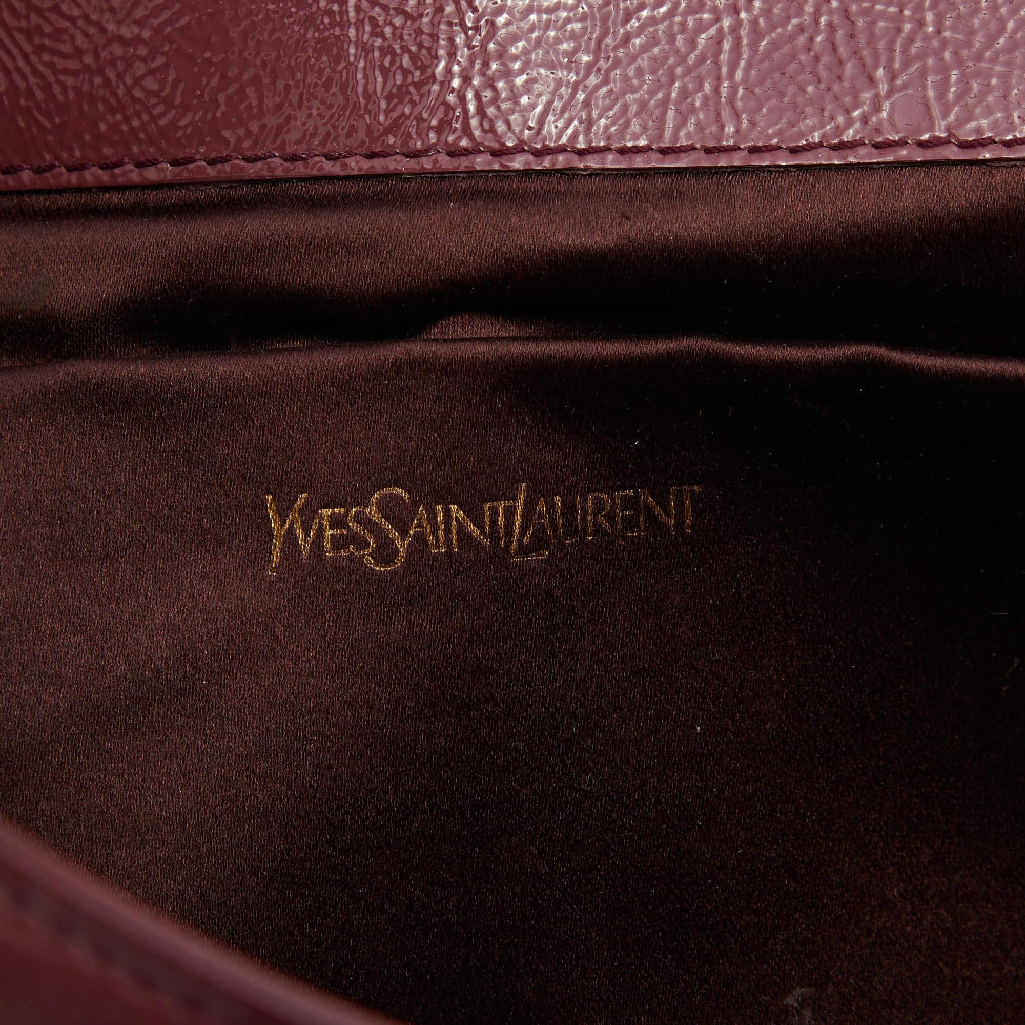 Yves Saint Laurent Old Rose Patent Leather Belle De Jour Flap Clutch 2