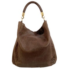 Yves Saint Laurent Olive Green Leather Roady Large Hobo Tote