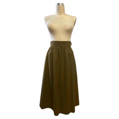 Retro Yves Saint Laurent Olive Green Skirt