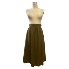 Vintage Yves Saint Laurent olive green skirt