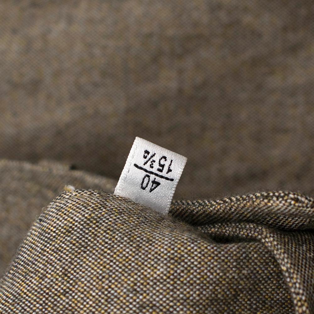 Women's or Men's Yves Saint Laurent Olive Green Speckled Cotton Shirt - Size US 8 For Sale