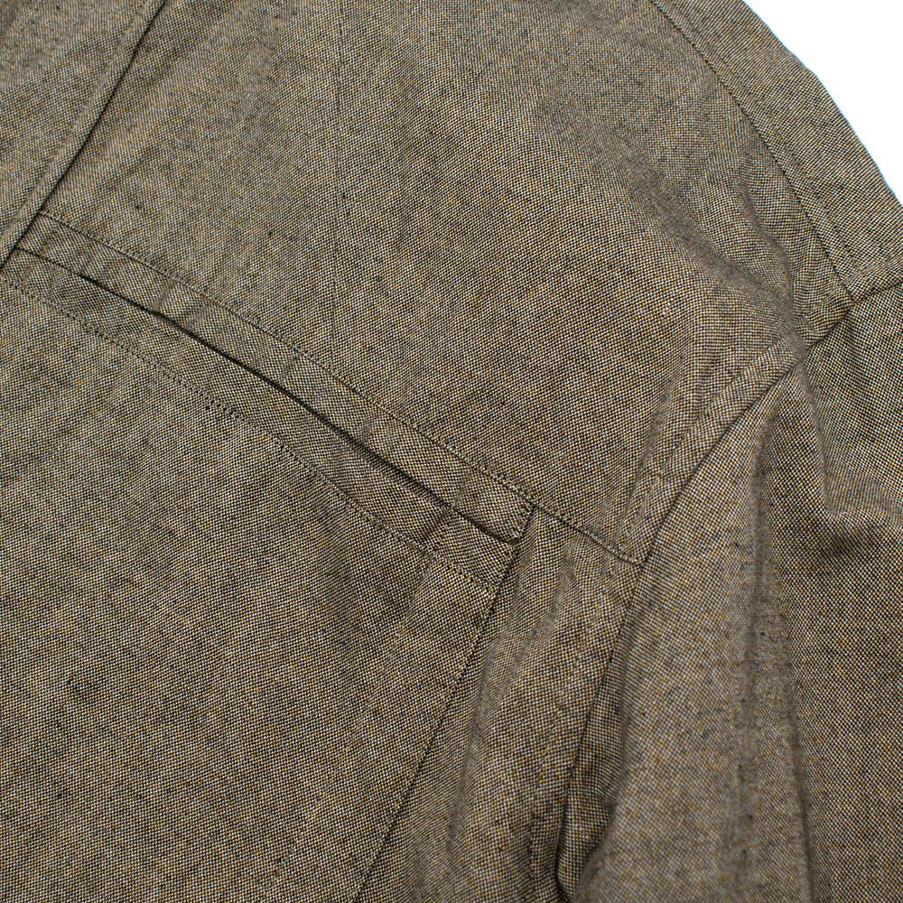 Yves Saint Laurent Olive Green Speckled Cotton Shirt - Size US 8 For Sale 1