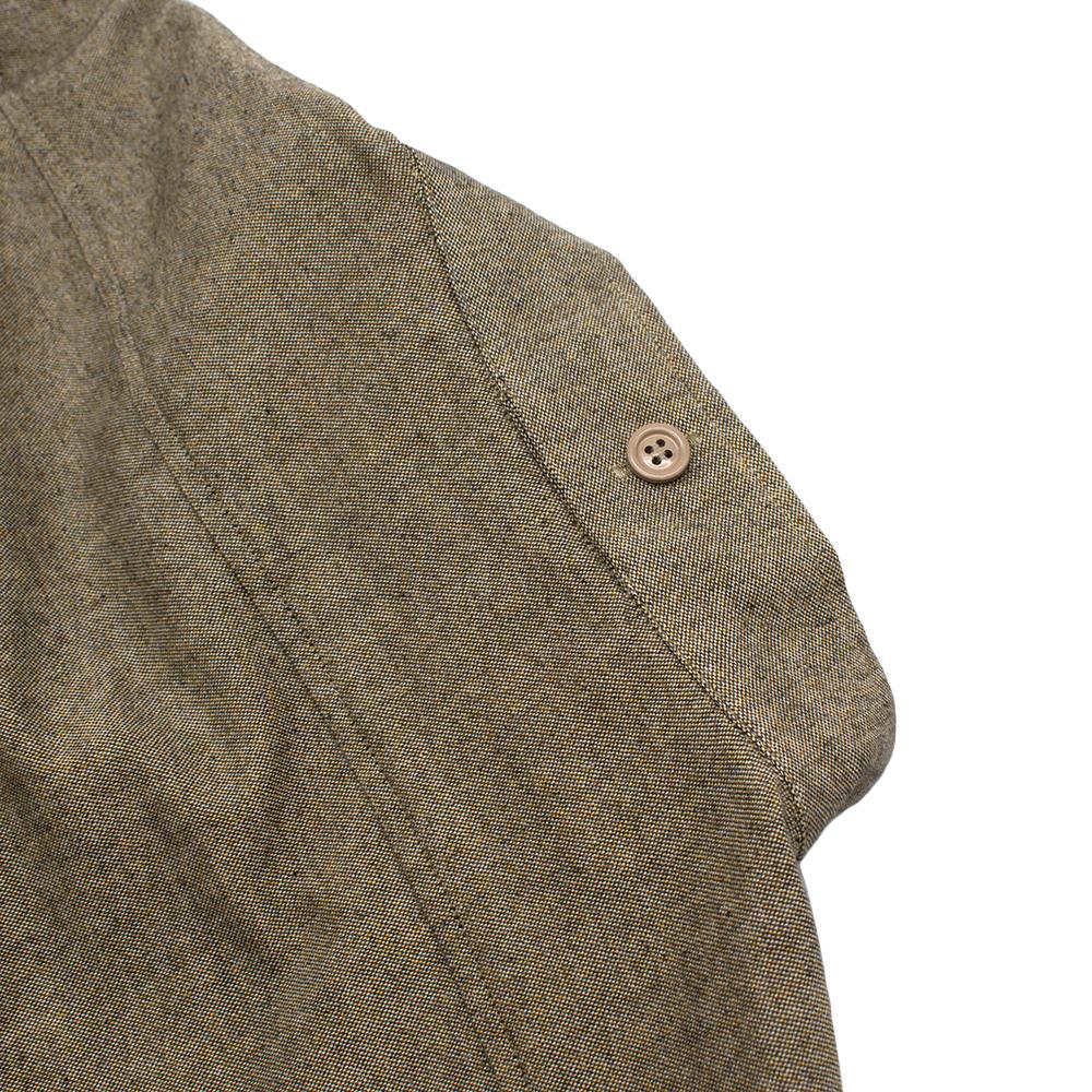 Yves Saint Laurent Olive Green Speckled Cotton Shirt - Size US 8 For Sale 4