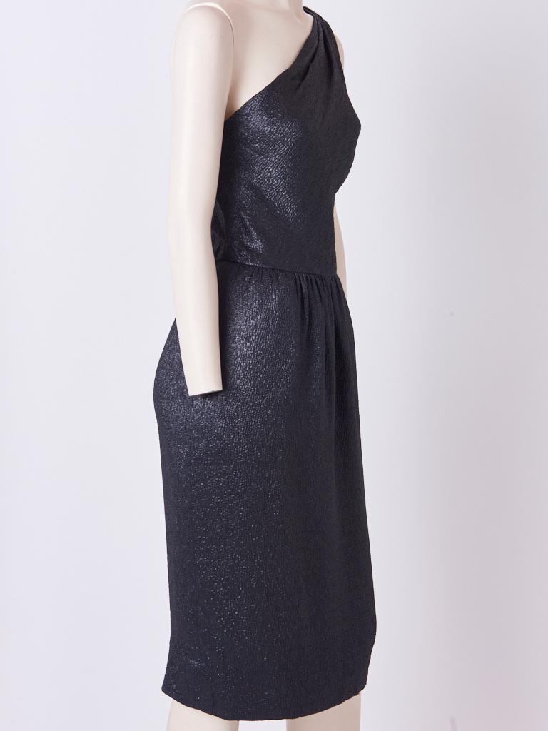 Yves Saint Laurent Einschultriges Cocktailkleid (Schwarz) im Angebot