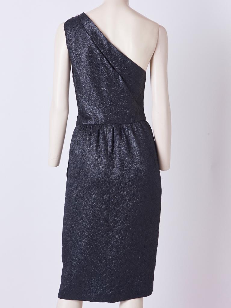 Black Yves Saint Laurent One Shoulder Cocktail Dress For Sale