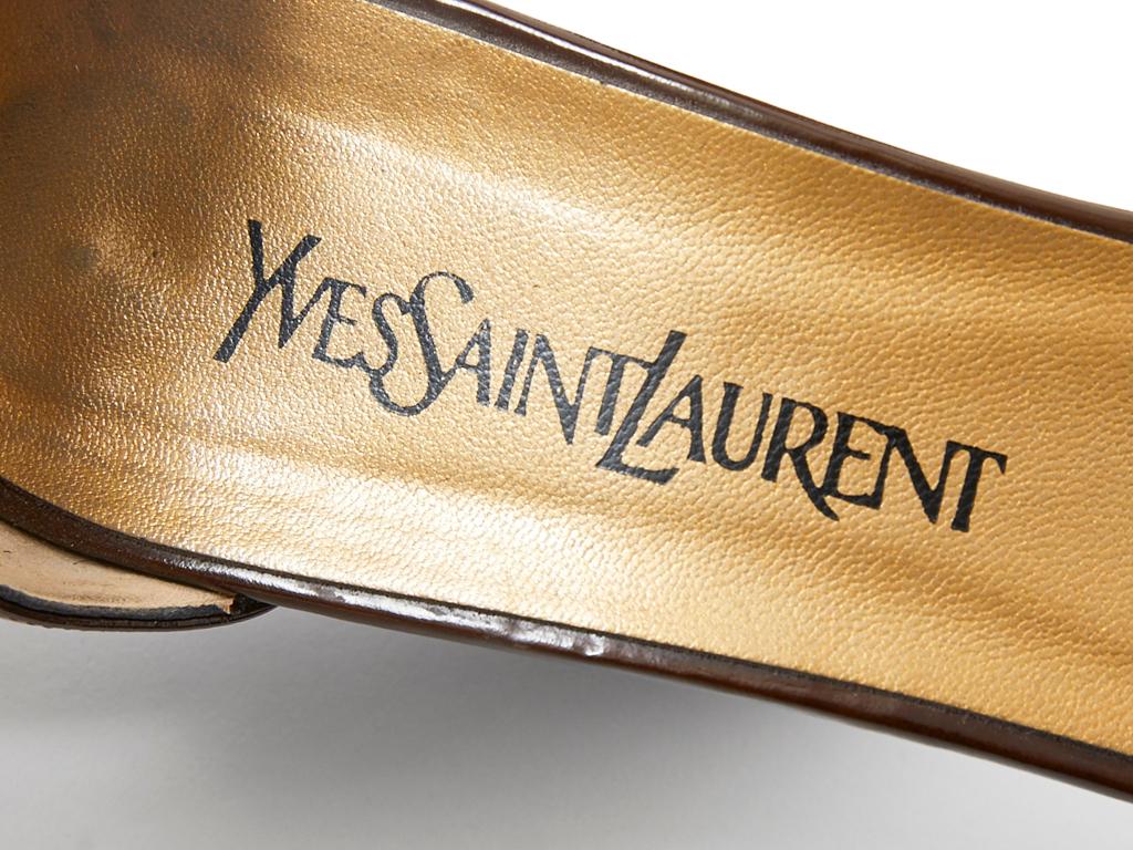 Women's Yves Saint Laurent Open Toe Leopard Pattern Sandal