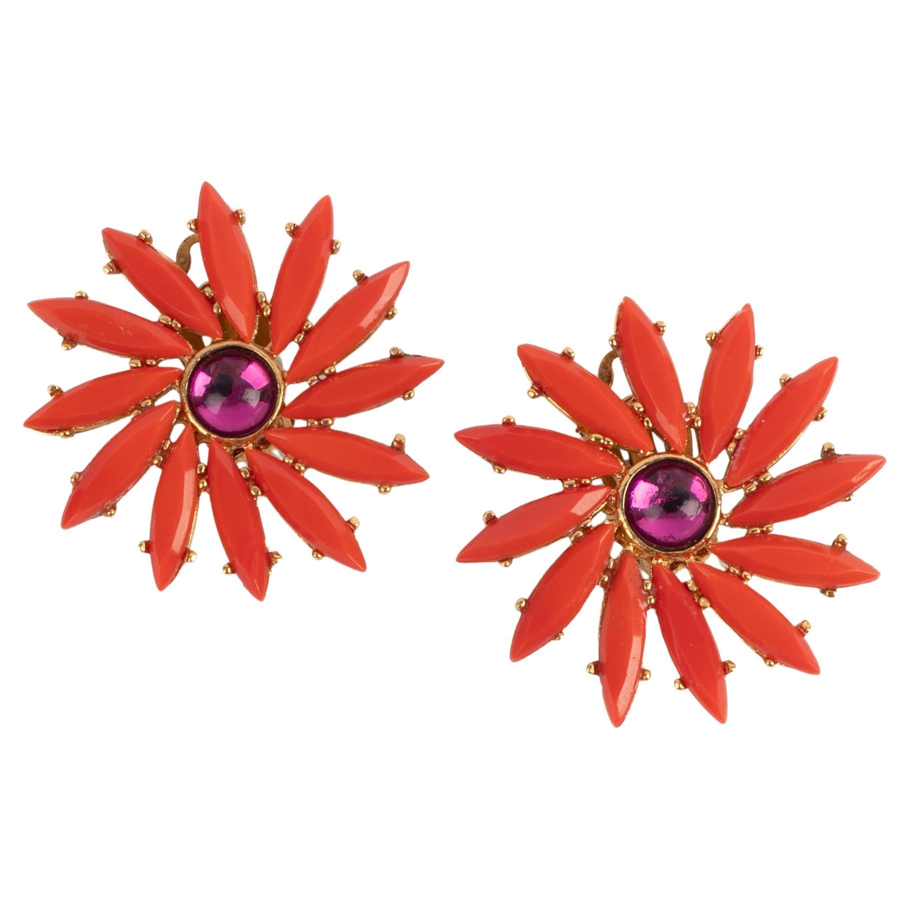 Yves Saint Laurent orange earrings