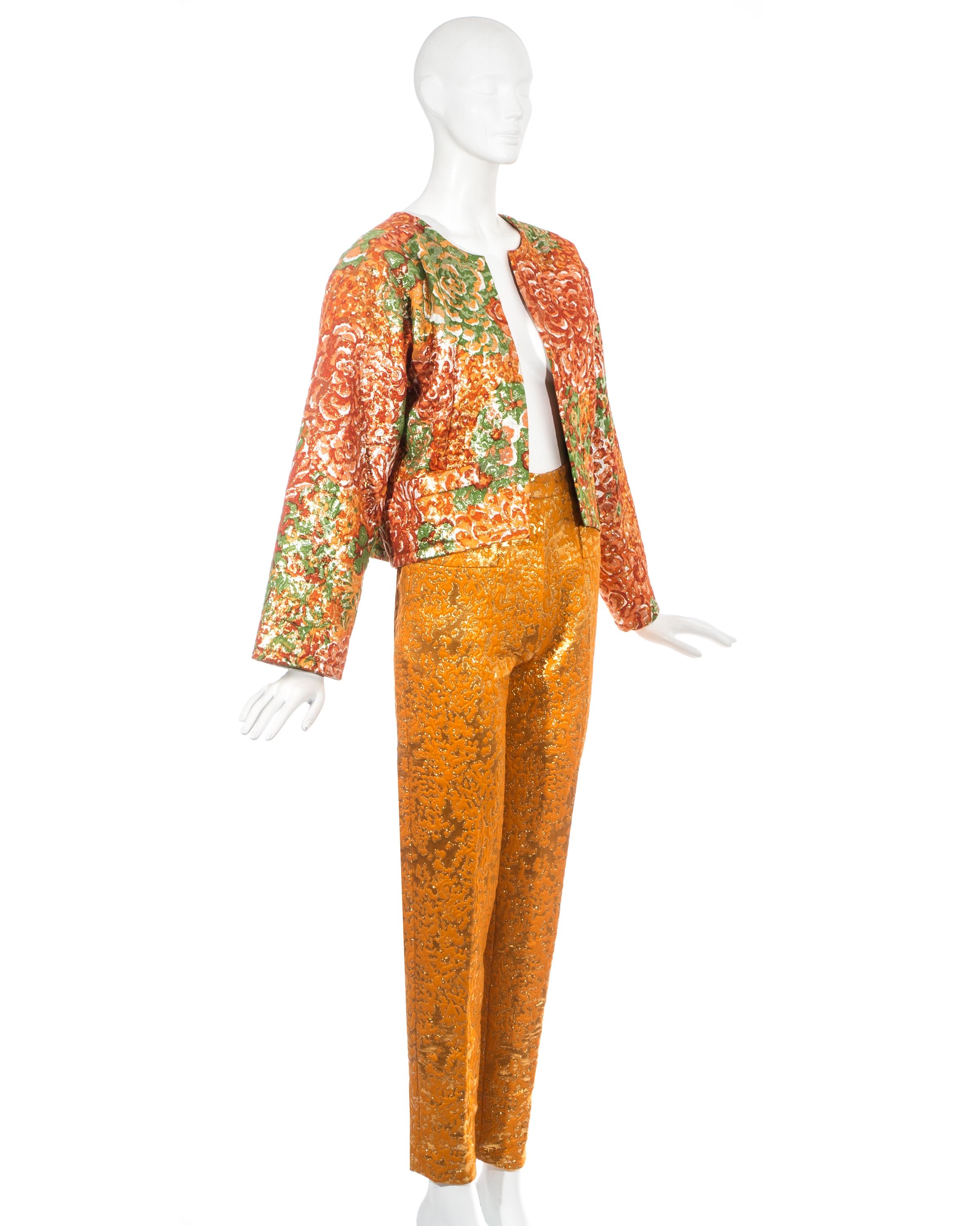 orange metallic pants