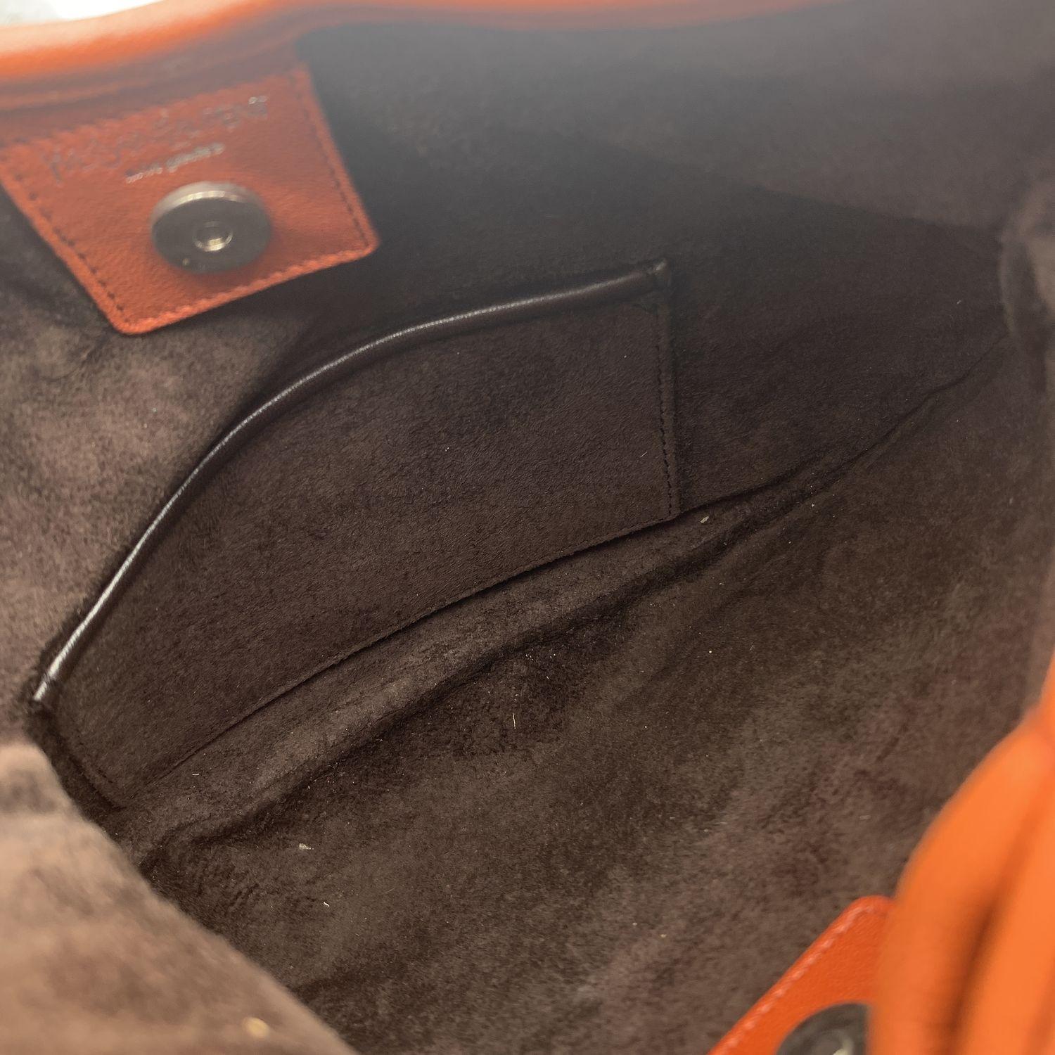 Yves Saint Laurent Orange Ruffled Leather St Tropez Hobo Bag 2