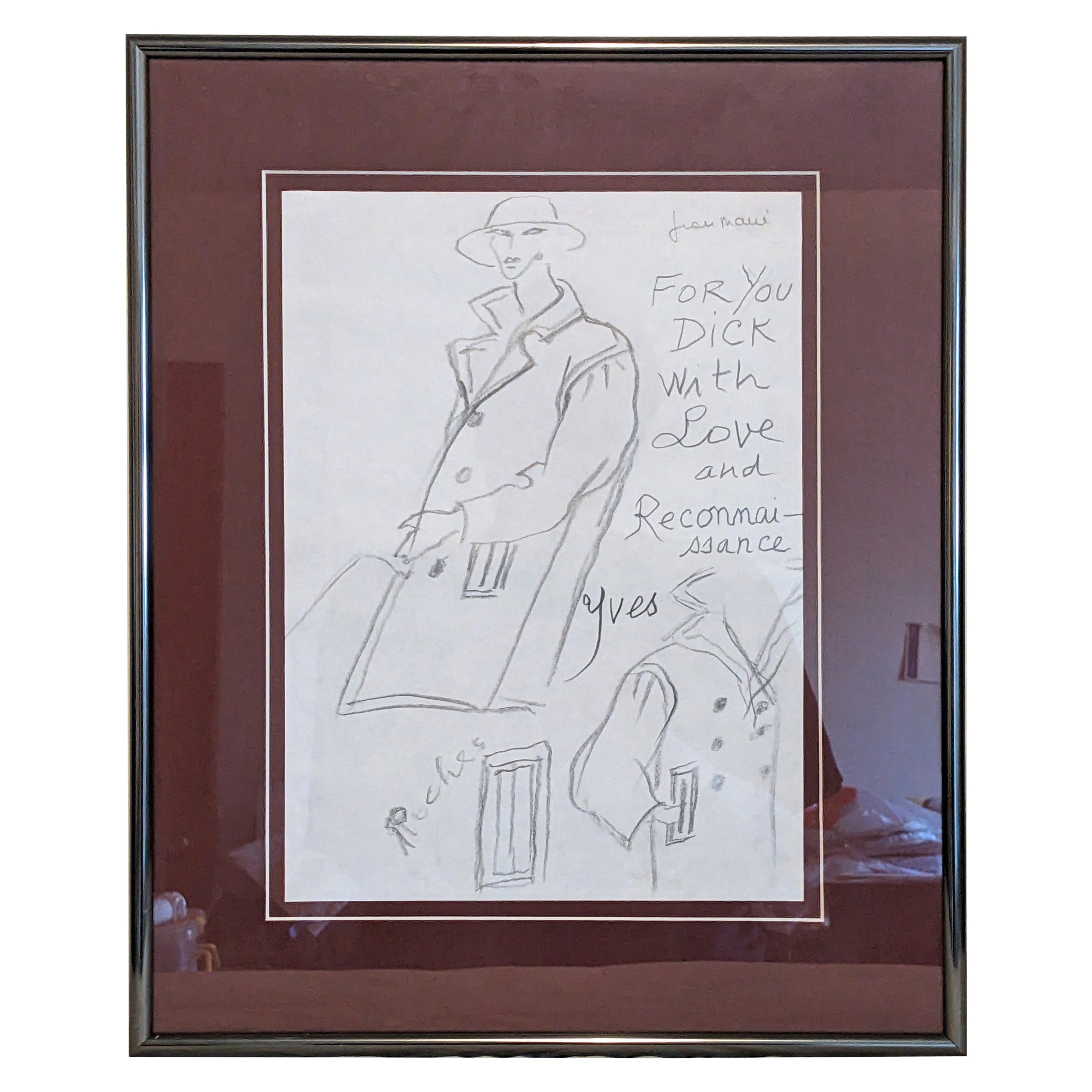 Croquis original Yves Saint Laurent en vente
