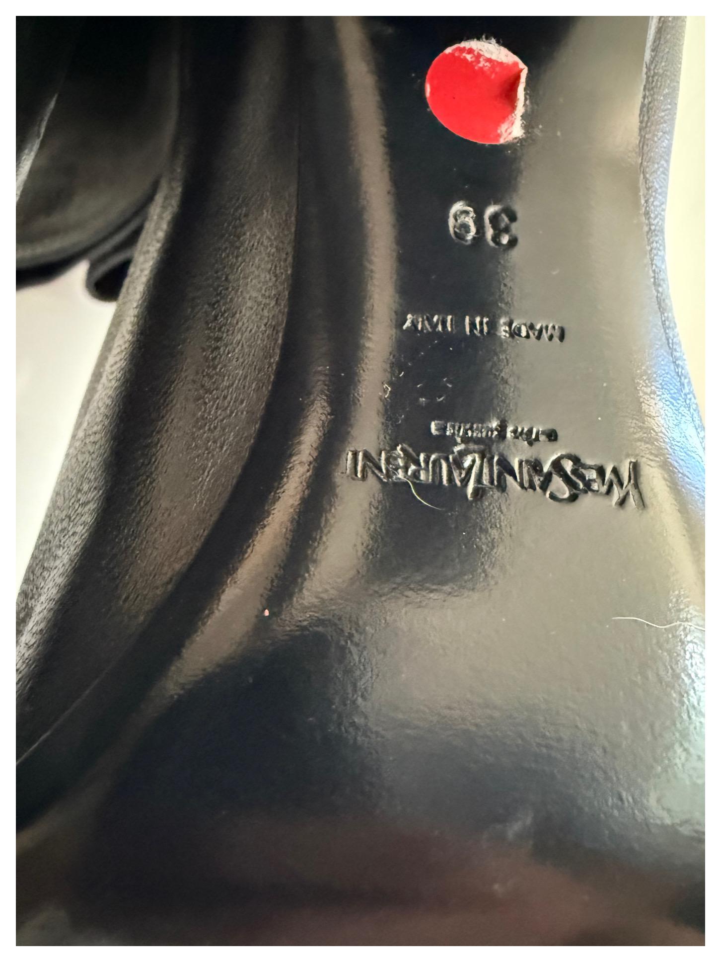 Yves Saint Laurent Over-the-Knee Black Leather Boots Fall Winter 2012 Size 39 For Sale 8