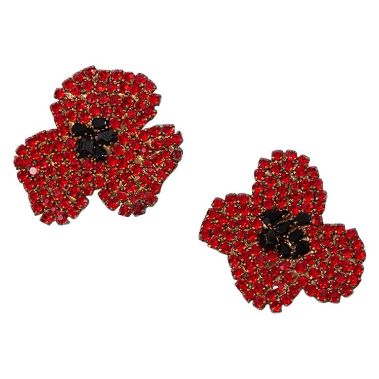 Yves Saint Laurent Oversized Anemone Clip-On Earrings