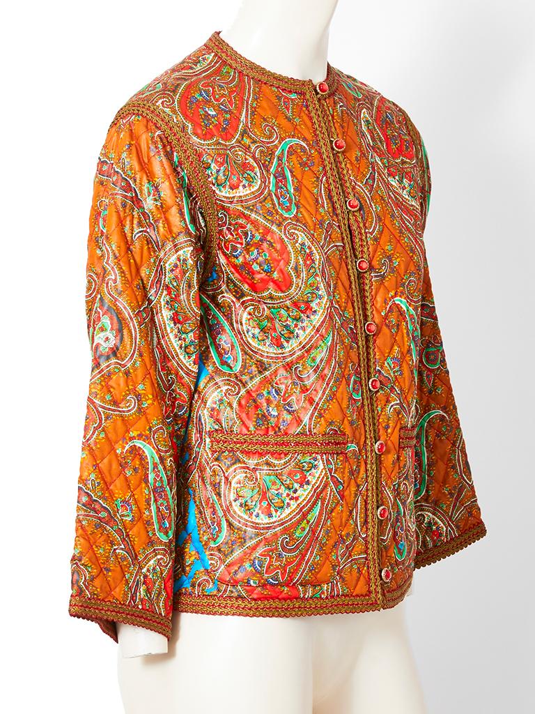 Yves Saint Laurent Paisley Pattern Quilted Jacket at 1stDibs