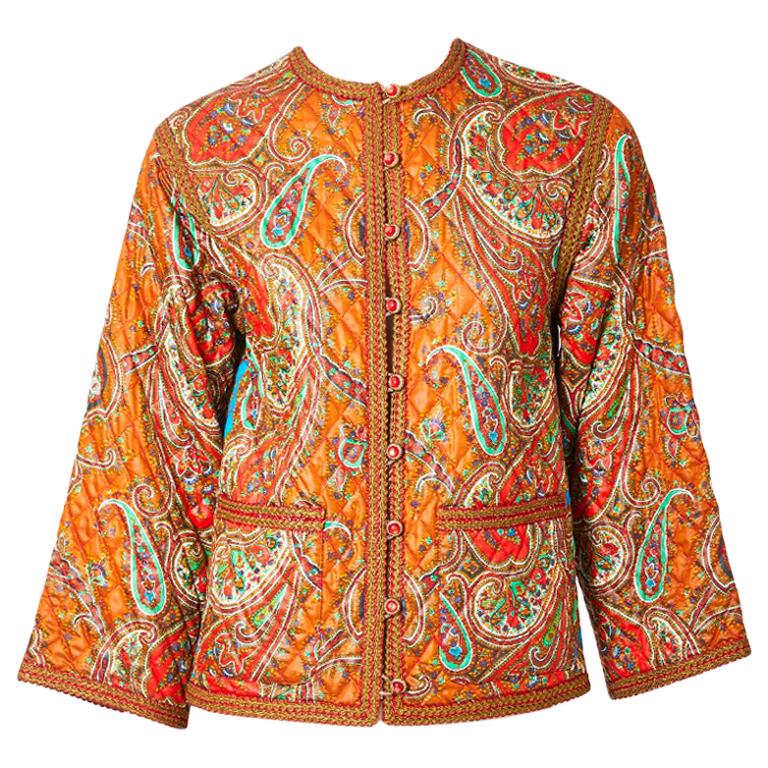 Yves Saint Laurent Paisley Pattern Quilted Jacket at 1stDibs