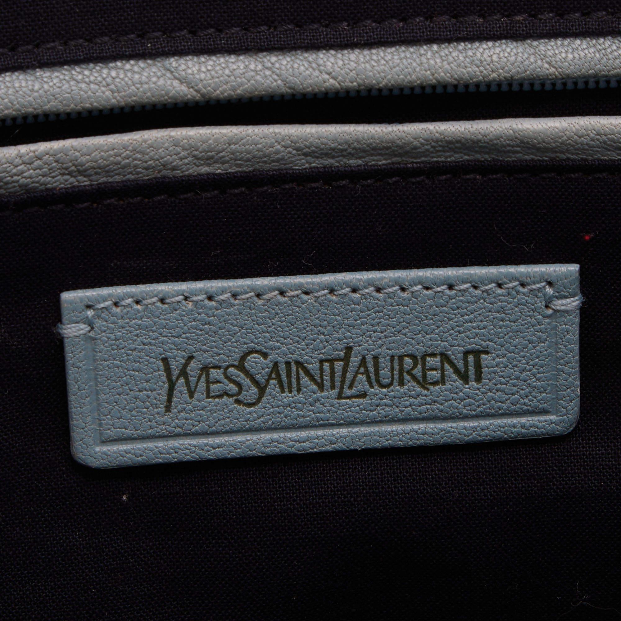 Yves Saint Laurent Pale Blue Leather Medium Cabas Chyc Tote 2