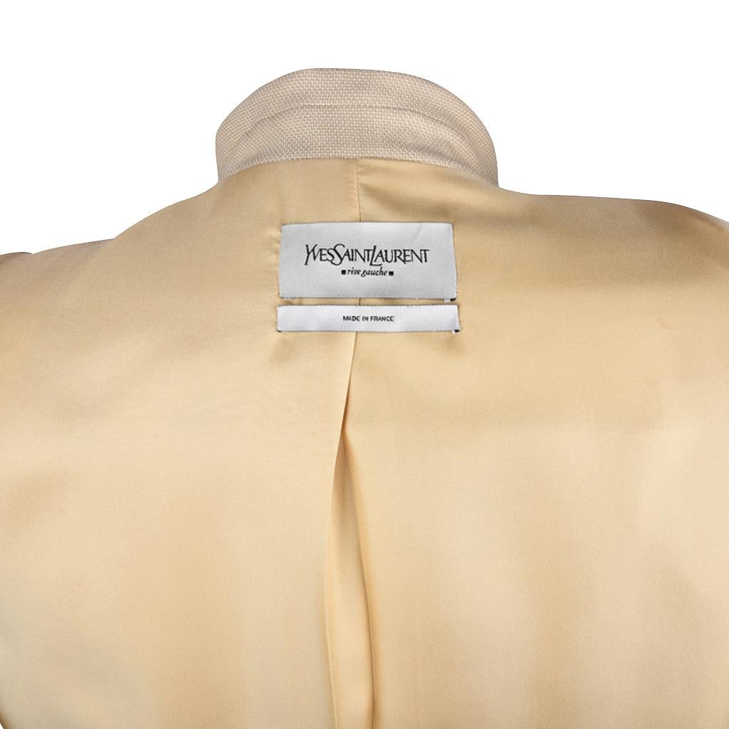 Yves Saint Laurent Pale Wheat Yellow Wool / Silk Jacket 38 / 6 For Sale 8