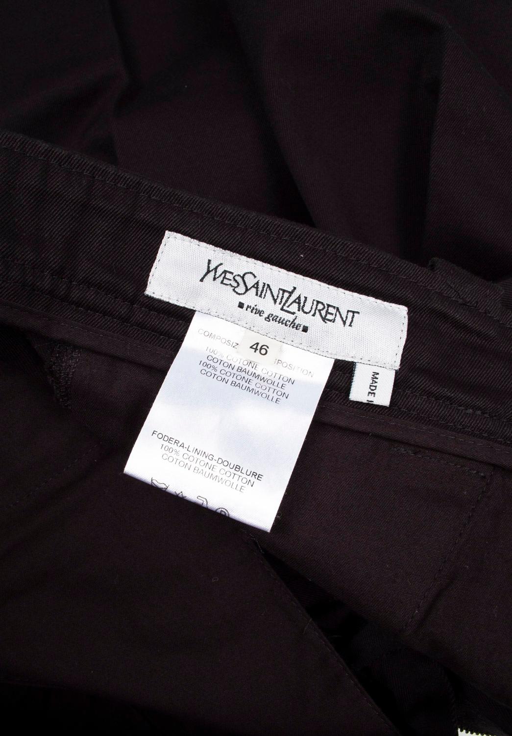 Men's Yves Saint Laurent Pants straight leg Rive Gauche Men vintage Trousers Size ITA4 For Sale