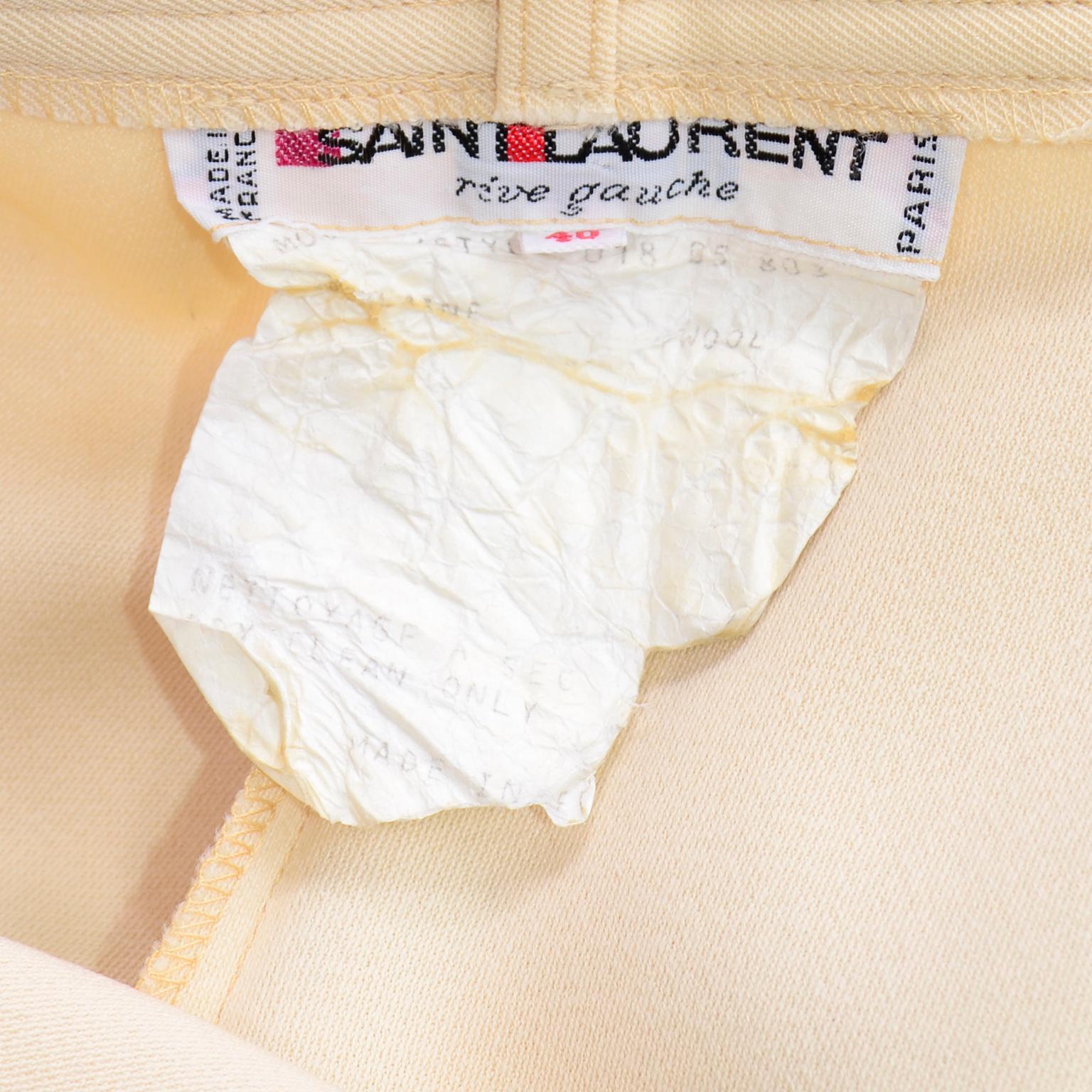 Yves Saint Laurent Pants Vintage High Waisted Cream Trousers 2