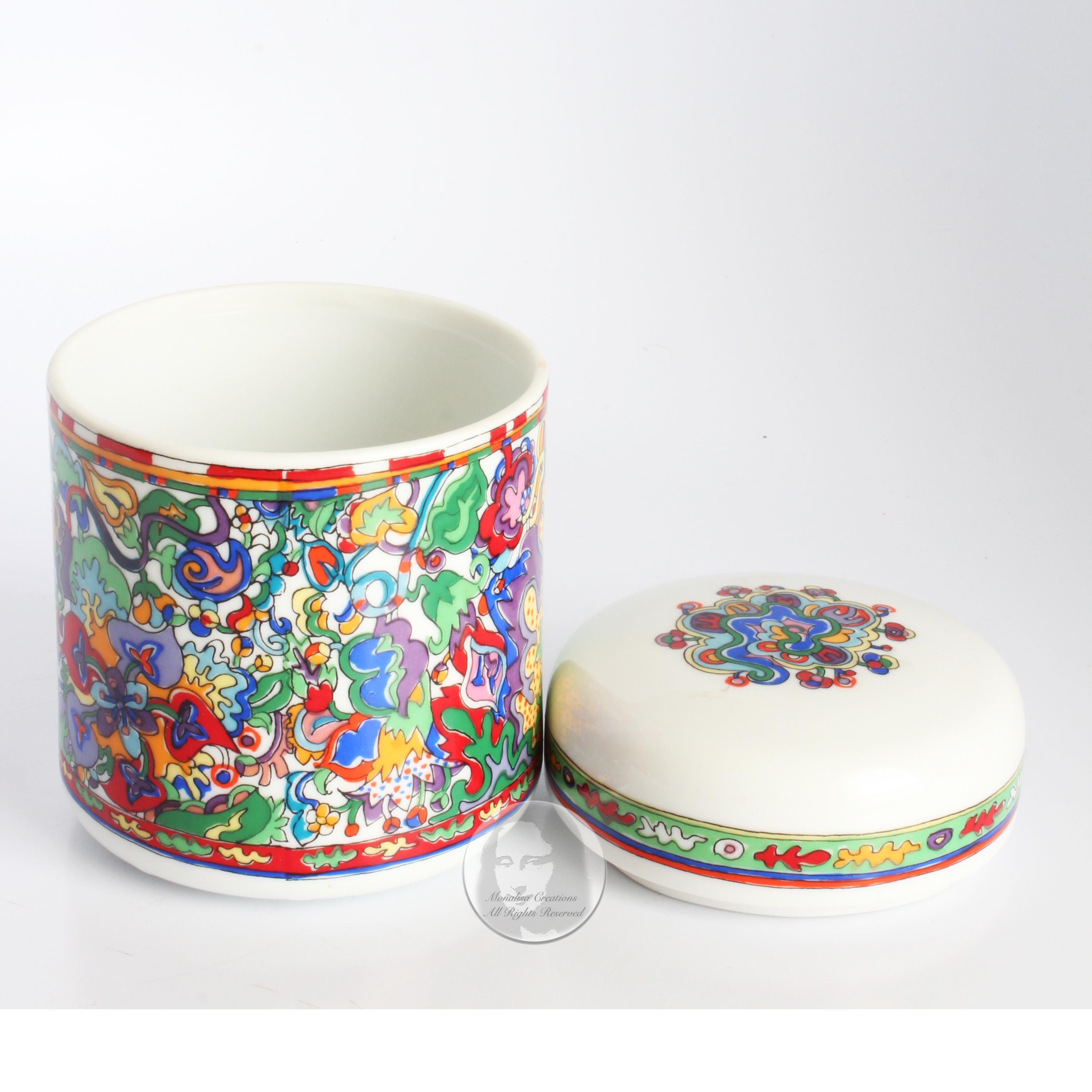 Yves Saint Laurent Parfum Rive Gauche Ceramic Vanity Jar Vintage Home Decor  2