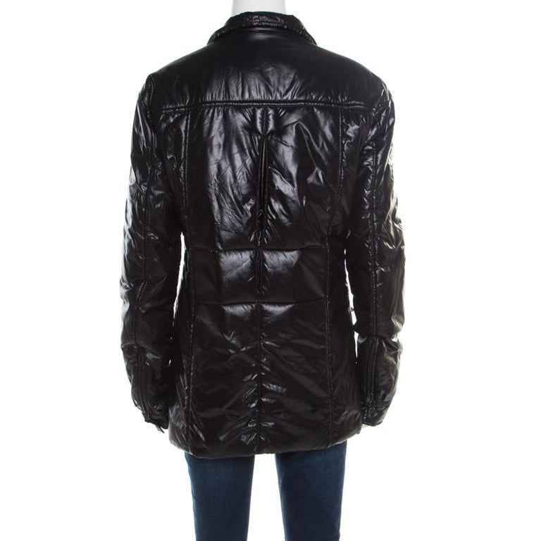 Yves Saint Laurent Paris Black Zip Front Windcheater Jacket M For Sale ...