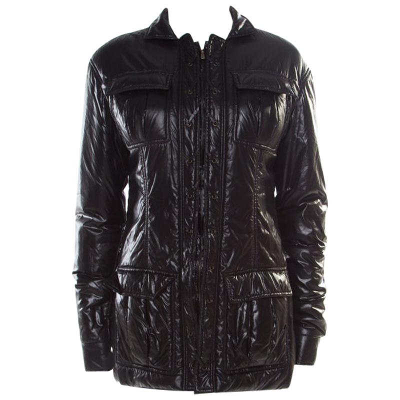 Yves Saint Laurent Paris Black Zip Front Windcheater Jacket M