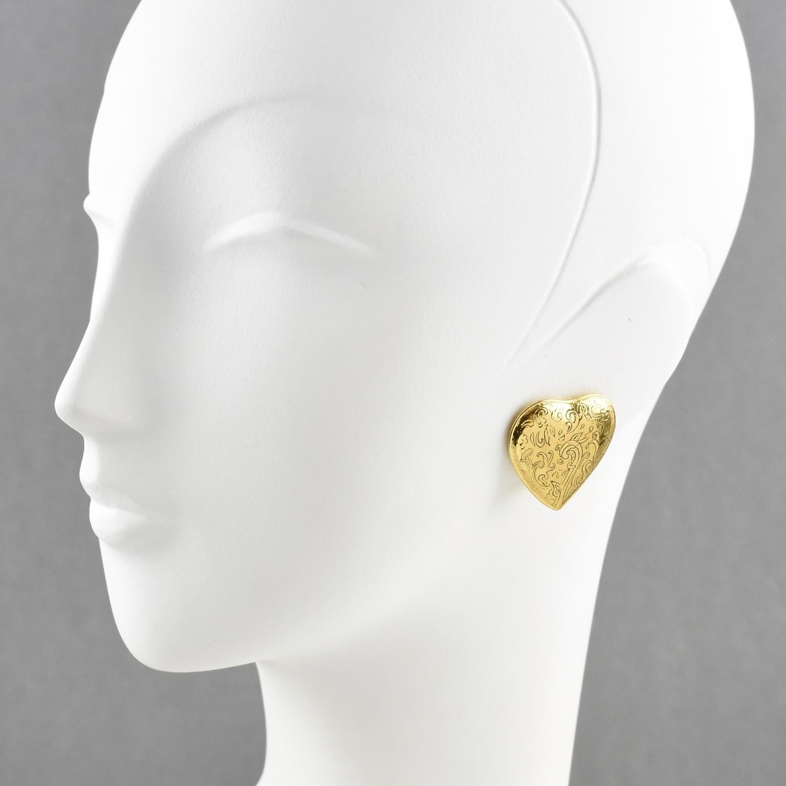 Lovely Yves Saint Laurent Paris signed clip-on earrings from the 1976 