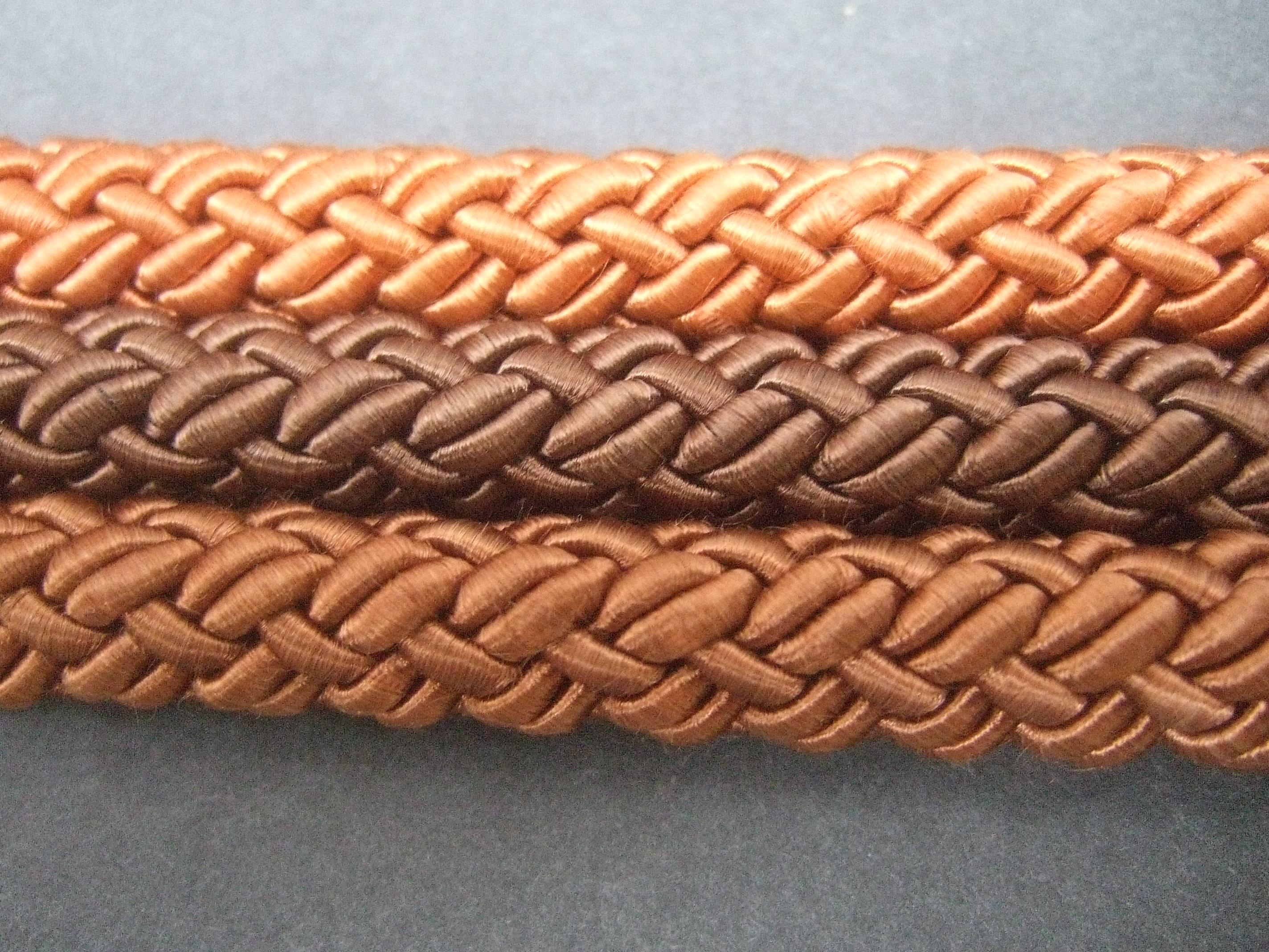 Yves Saint Laurent Paris Metallic Brown Leather Rope Belt c 1980s 2