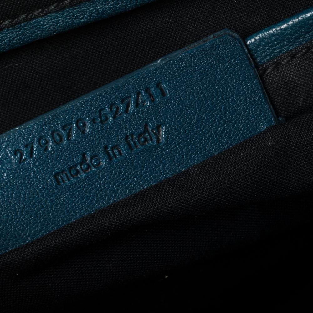 Yves Saint Laurent Paris Teal Blue Leather Large Y Cabas Chyc Tote 4